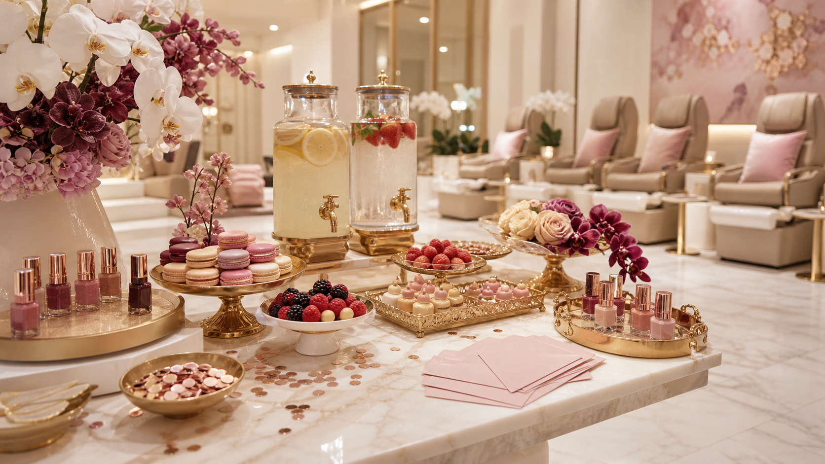 Grand-opening snacks and refreshments at Siam Nail Spa